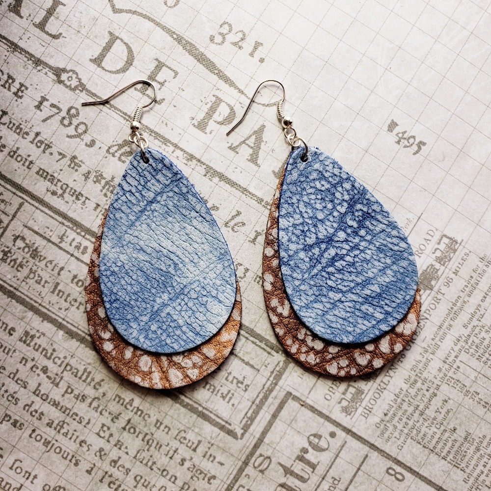 Genuine leather earrings